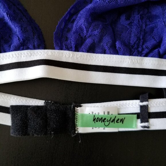 NWOT Honeydew Intimates Blue Floral Lace Bralette M - Picture 7 of 9